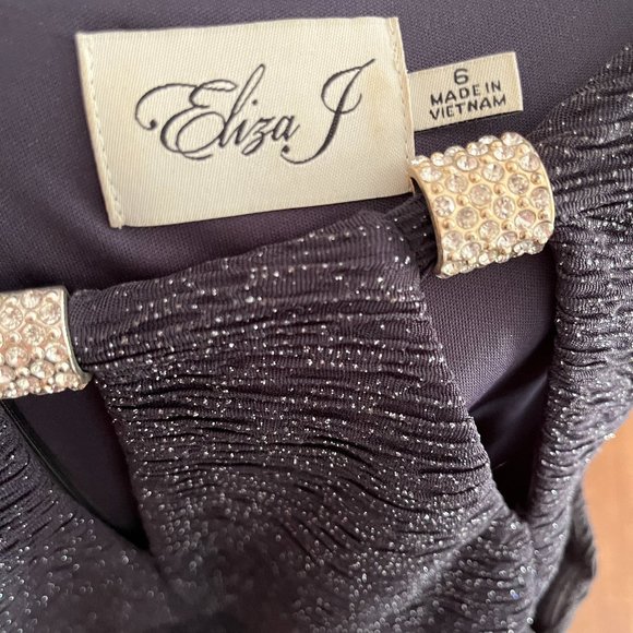 Navy Blue Sparkle Cocktail Dress , Eliza J Brand, Size 6 - Picture 3 of 3